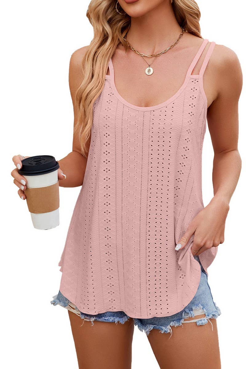CWTTSL0323_SOLID COLOR ROUND NECK WOMEN'S BOTTOMING VEST TOP