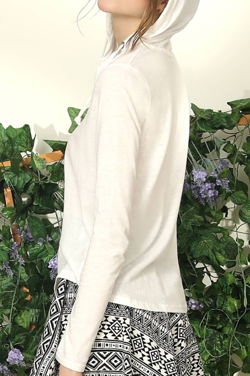 CWTTL1100_HENLEY LIGHT WEIGHT BUTTON DOWN HOODIE TOP