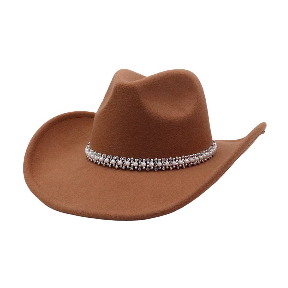 Western Ethnic  Felt Cowboy Fedora Hat_CWAH04374