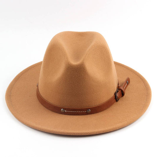 SOLID ENGLISH WOOLEN FLAT JAZZ TOP HAT