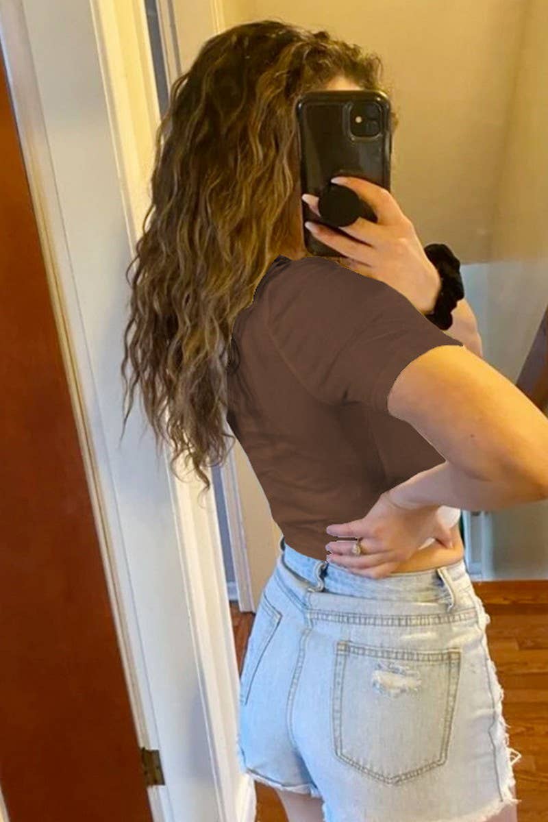 CWTBLS1809_SLIM FIT THREADED POLO NECK SHORT SLEEVE T-SHIRT