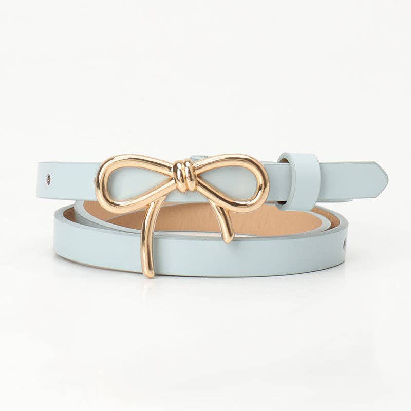 Golden buckle versatile bow tie women's belt