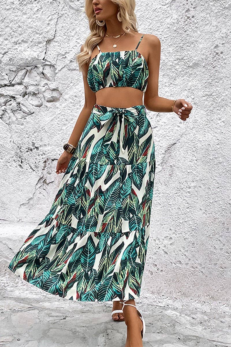 CWSTB1968_TROPICAL PRINT VACATION TWO-PIECE SET
