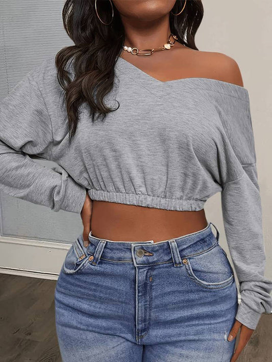 CASUAL SPORTS FASHION SHORT CROP HOODIE