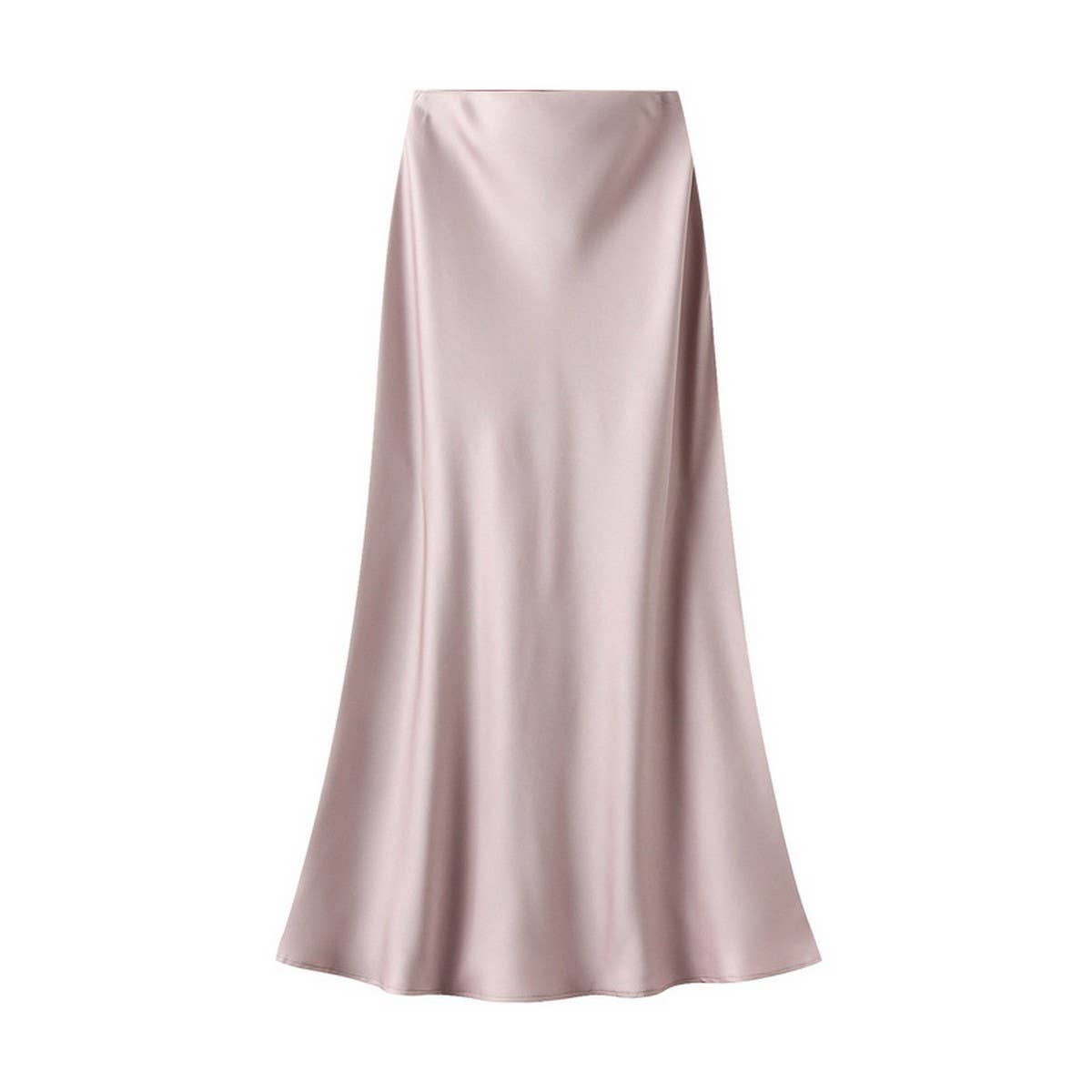 Silky High-Waist Fishtail Bodycon Midi Skirt