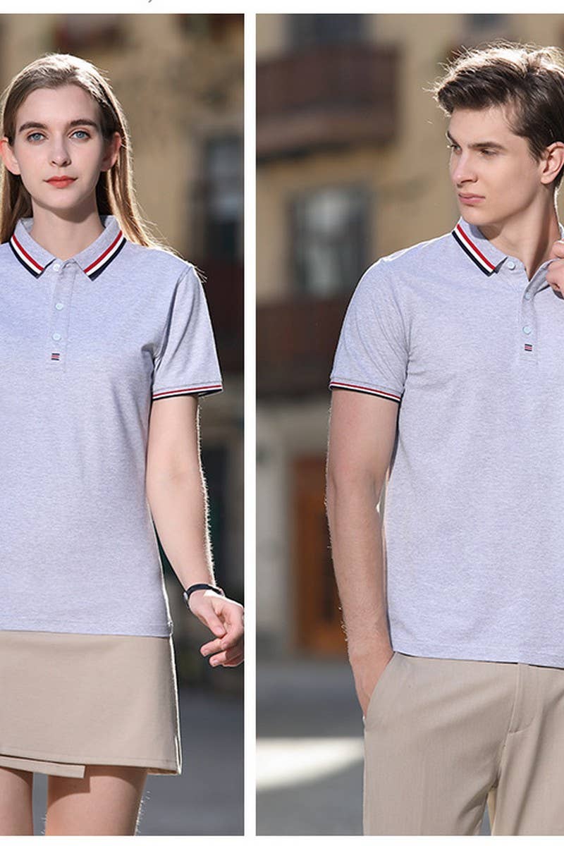 CWTBLS02445_LAPEL POLO SHIRT SHORT SLEEVE CASUAL TOP