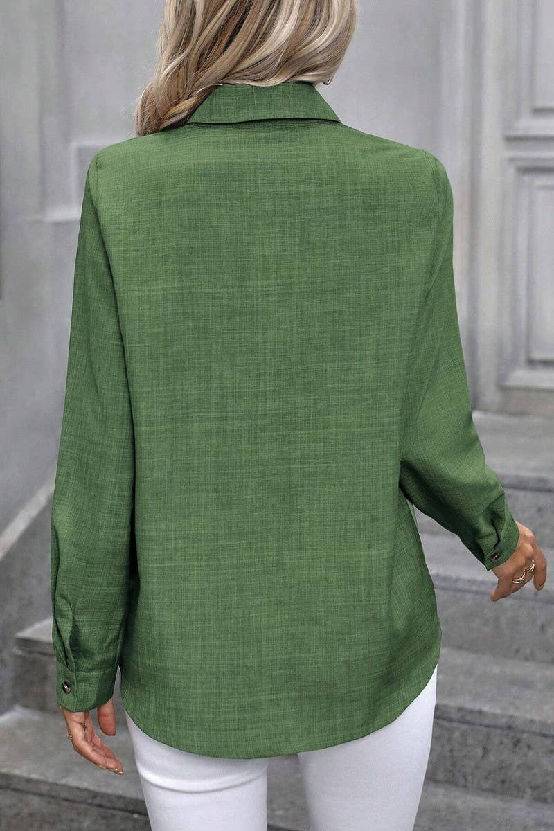 CWTTS1381_SPRING AND SUMMER SINGLE BREASTED LAPEL SHIRT