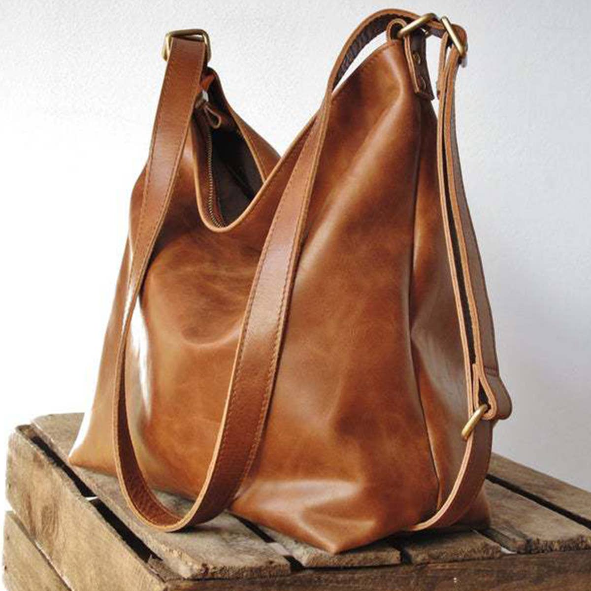 RETRO PU HANDBAG LEATHER BACKPACK FOR WOMEN_CWAB0563
