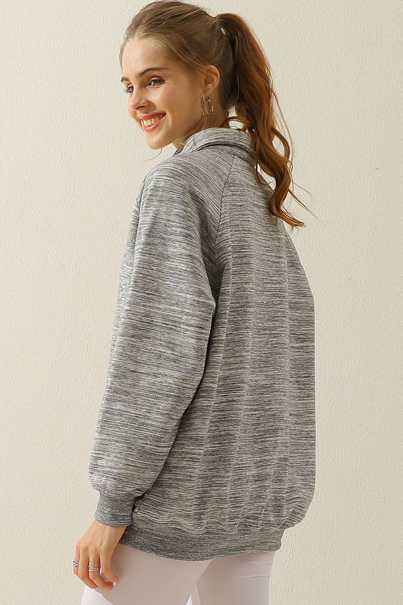 CWTTL906-P_PLUS SIZE BUTTON COLLAR RAGLAN SLEEVE SWEATSHIRT