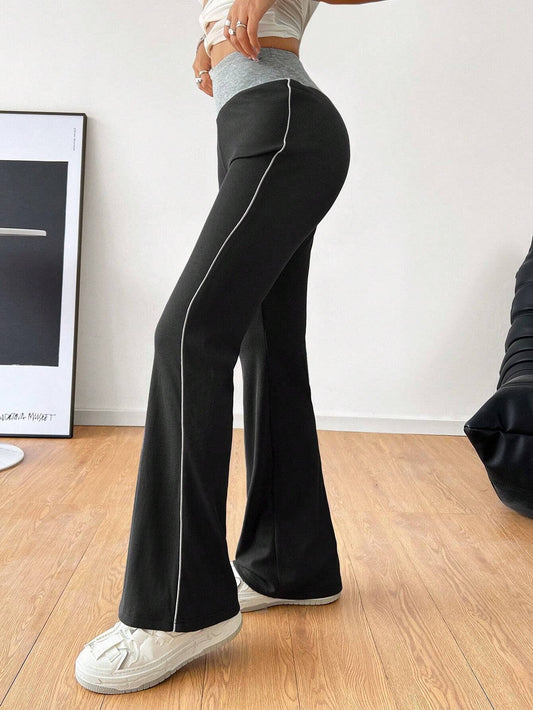 COMMUTER CASUAL ELASTIC-WAISTED WIDE-LEG PANTS