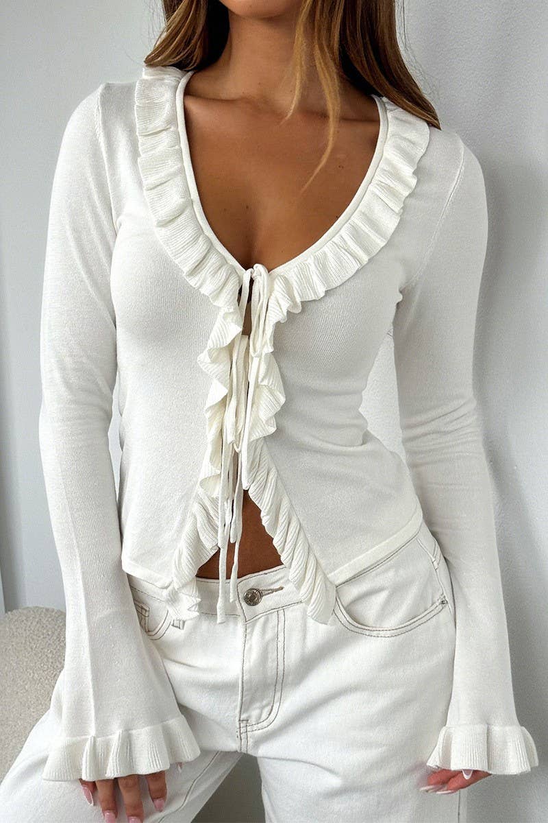 CWTBLL01043_SOLID COLOR CASUAL LAPEL LONG-SLEEVED T-SHIRT