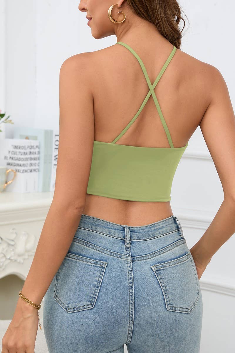 CWTTK00283_SOLID COLOR CUTOUT CROP STRAP TOP