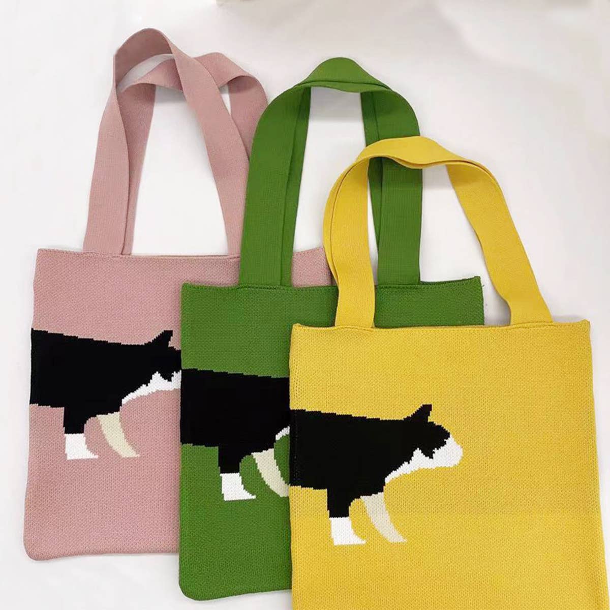 WOMEN LEISURE ANIMAL PATTERN KNITTED HANDBAG_CWAB0848