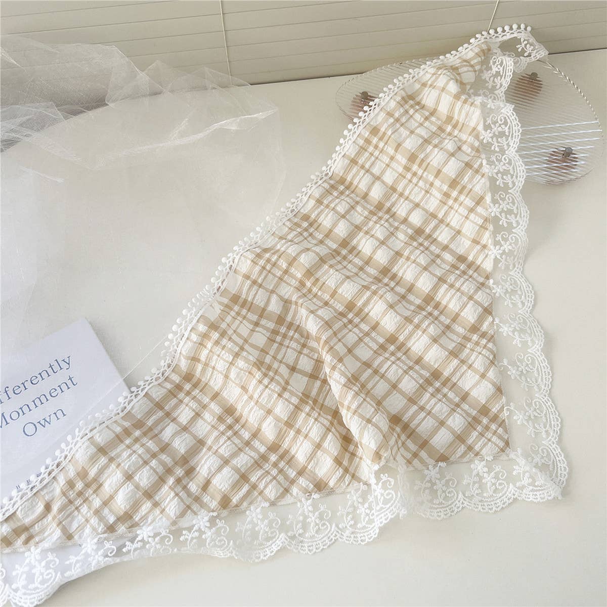 Lace Triangle Scarf - Striped Headband Scarf
