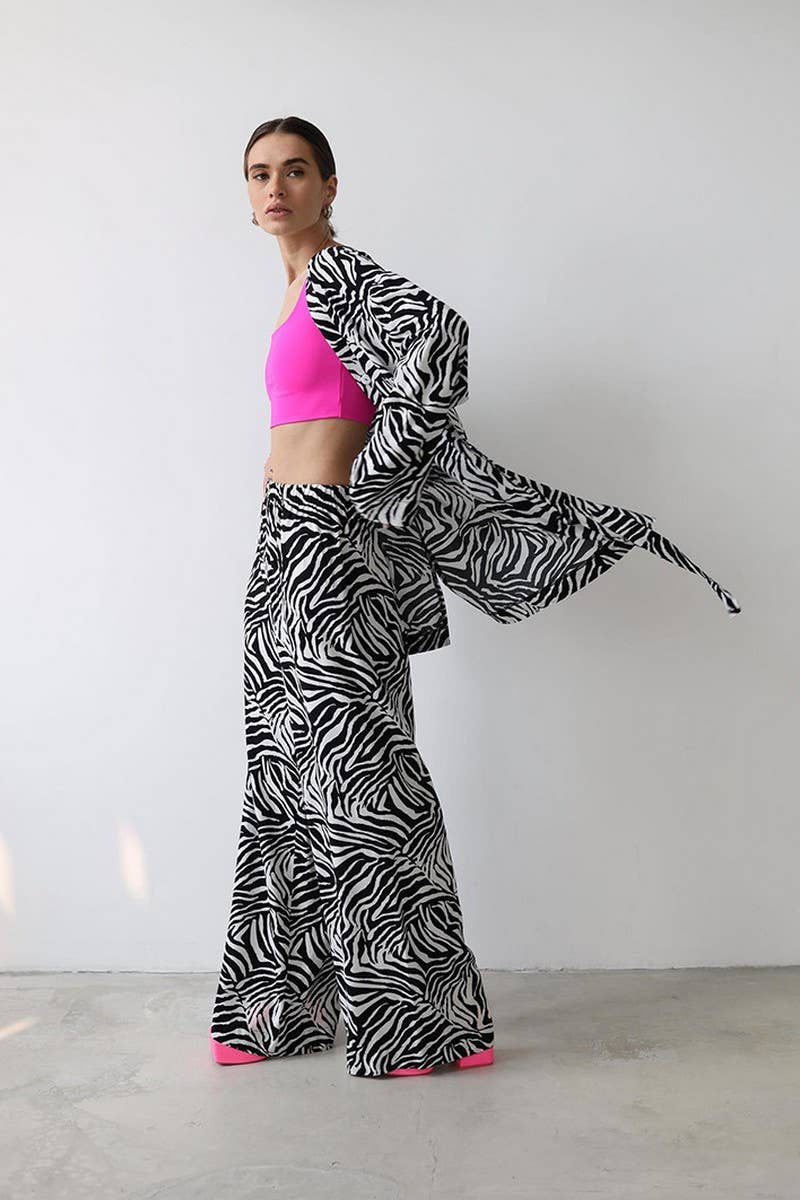 CWSPJ0379_SATIN STRIPE PRINT CARDIGAN PAJAMAS TWO-PIECE SET