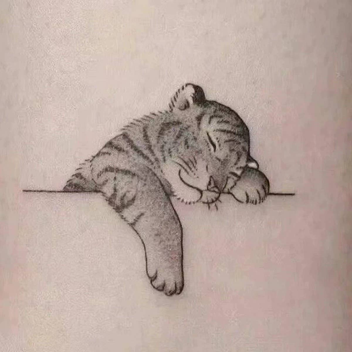Moon & Tiger Tattoo Stickers ? Cute Dark Style