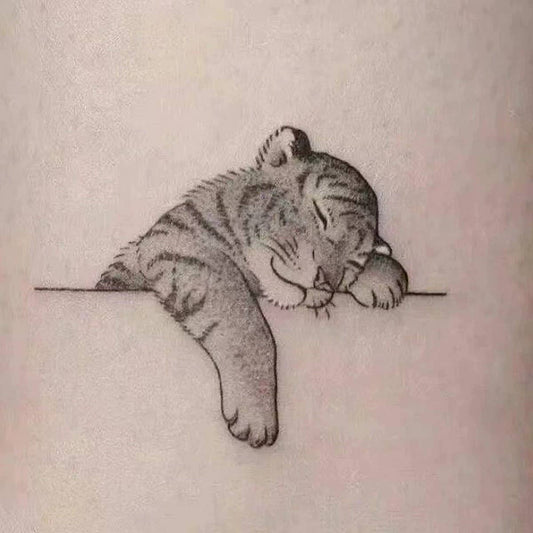 Moon & Tiger Tattoo Stickers ? Cute Dark Style