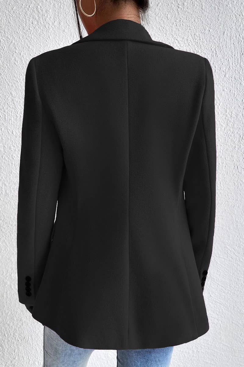 CWOCO00232_SOLID COLOR LAPEL SLIM-FIT TWEED SUIT JACKET