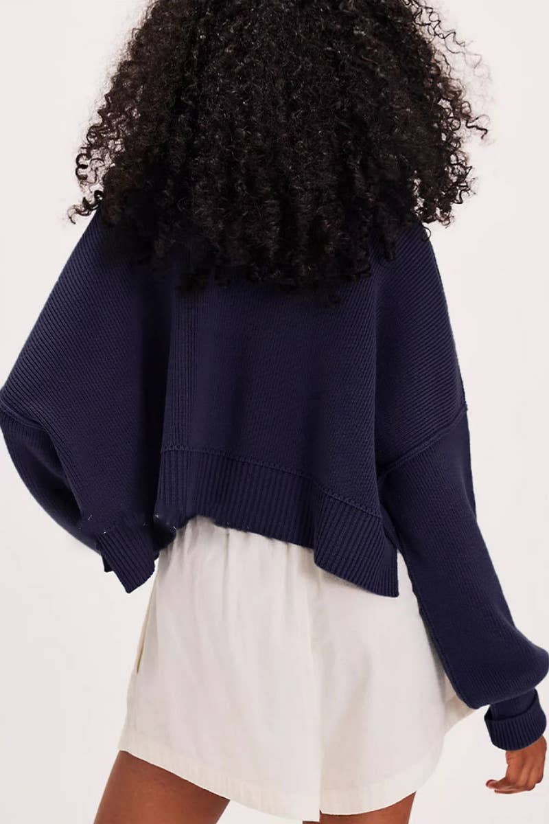 CWOSWL5854_SOLID COLOR CROP SWEATER WITH LONG SLEEVES