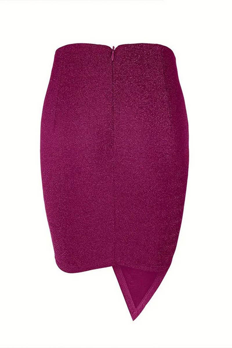 CWBMS0429_ELASTIC SHINY SHORT SEXY BODYCON SKIRT