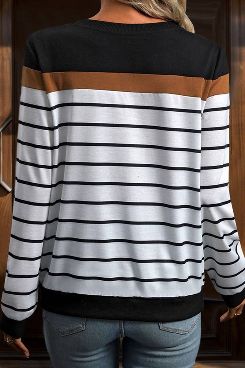 CWTBLL1242_LONG SLEEVE CREWNECK STRIPED SWEATSHIRT