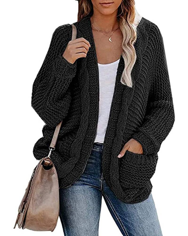 CASUAL TWIST ROPE BATSLEEVE SWEATER JACKET