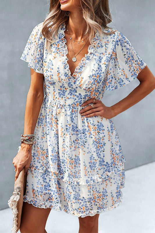 CWDSD10492_SUMMER CASUAL HOLIDAY STYLE FLORAL DRESS