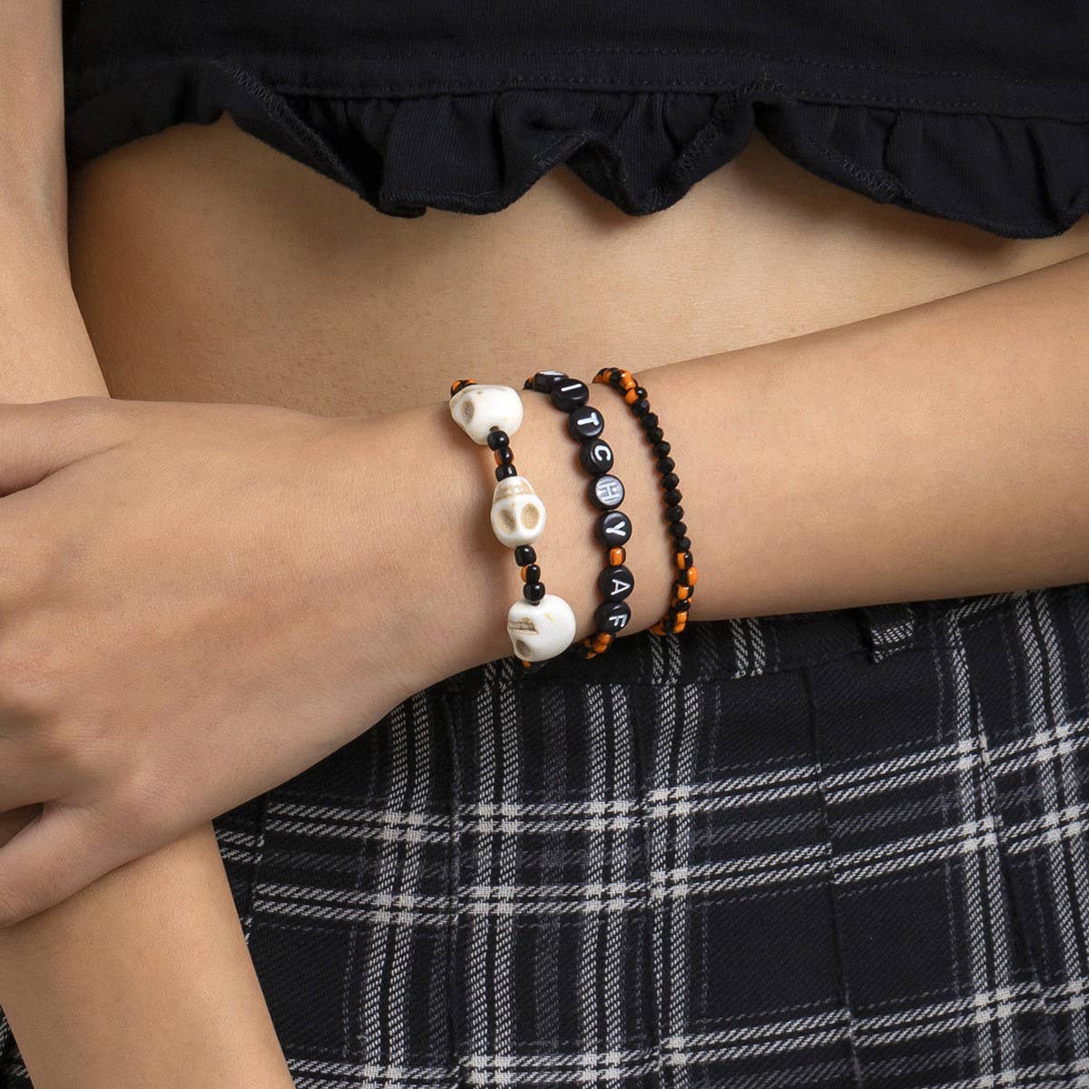 RETRO SWEET COOL STRETCH BEADED BRACELET