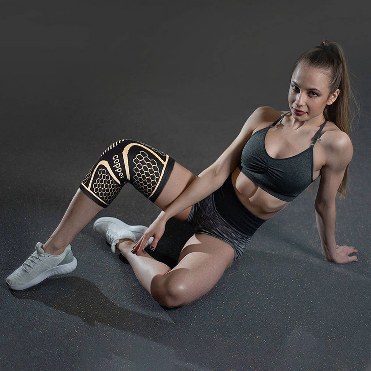 Copper Nylon Knit Knee Brace for Running & Sports