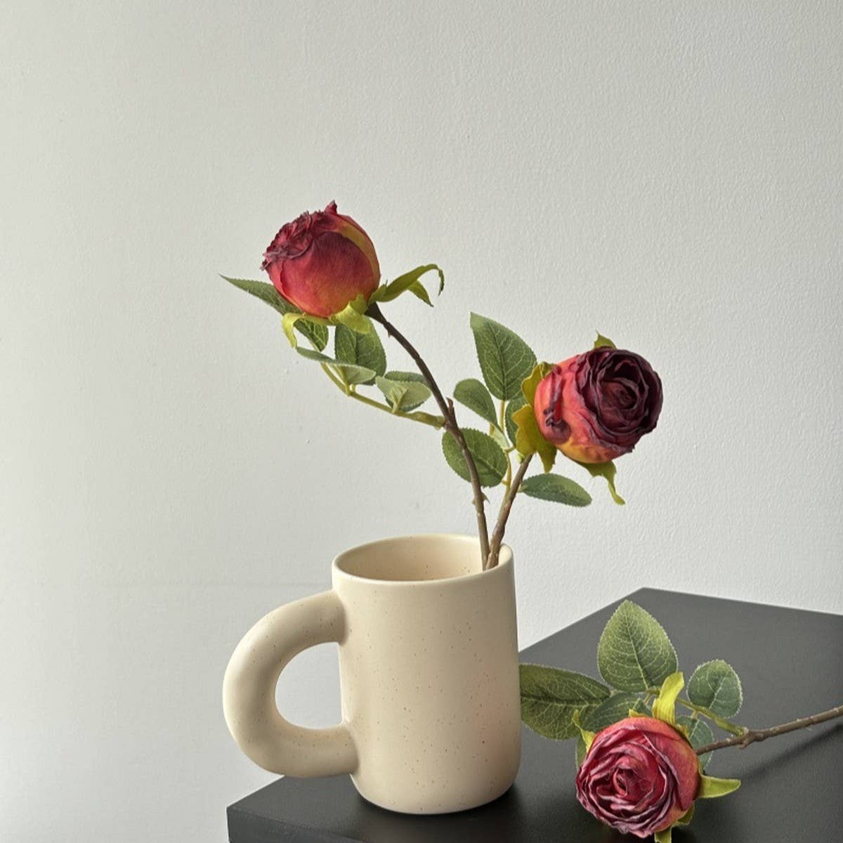 Vintage Single Head Rose Bouquet with Burnt Edges