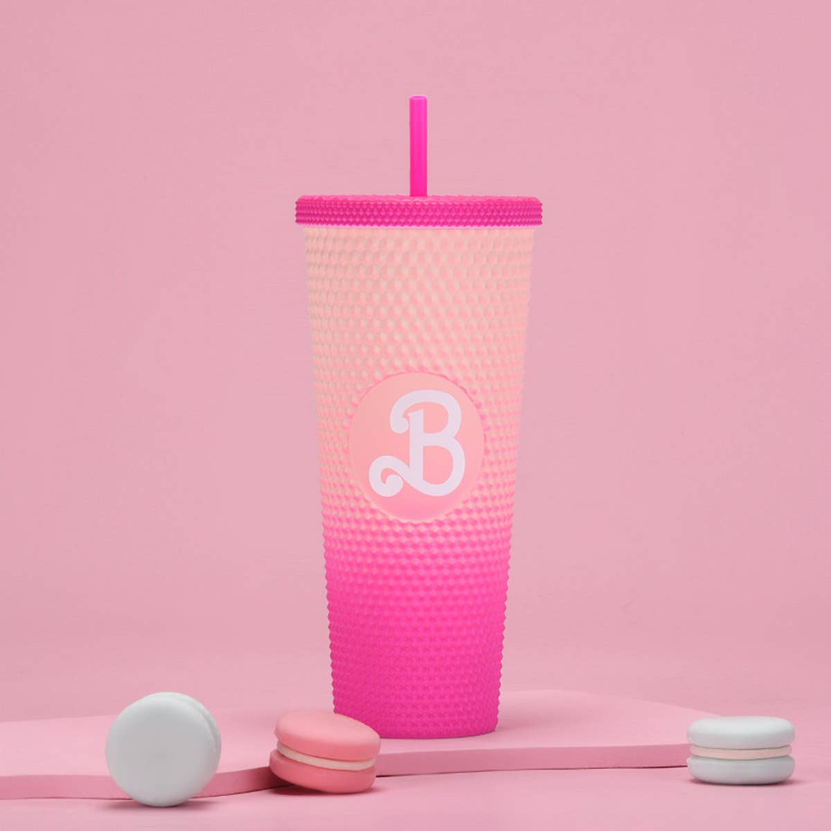 DOUBLE LAYER PORTABLE PLASTIC STRAW DIAMOND CUP