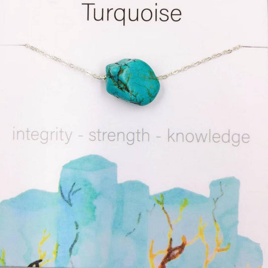 NATURAL CRYSTAL PENDANT NECKLACE WITH CARD
