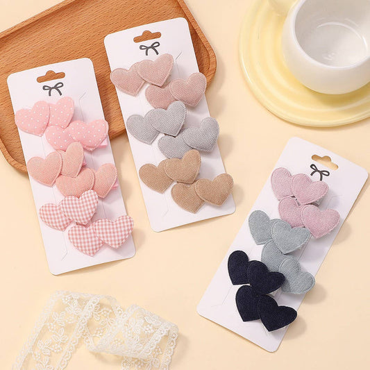 Cute Heart Hair Clip Set for Girls ? Warm Colors