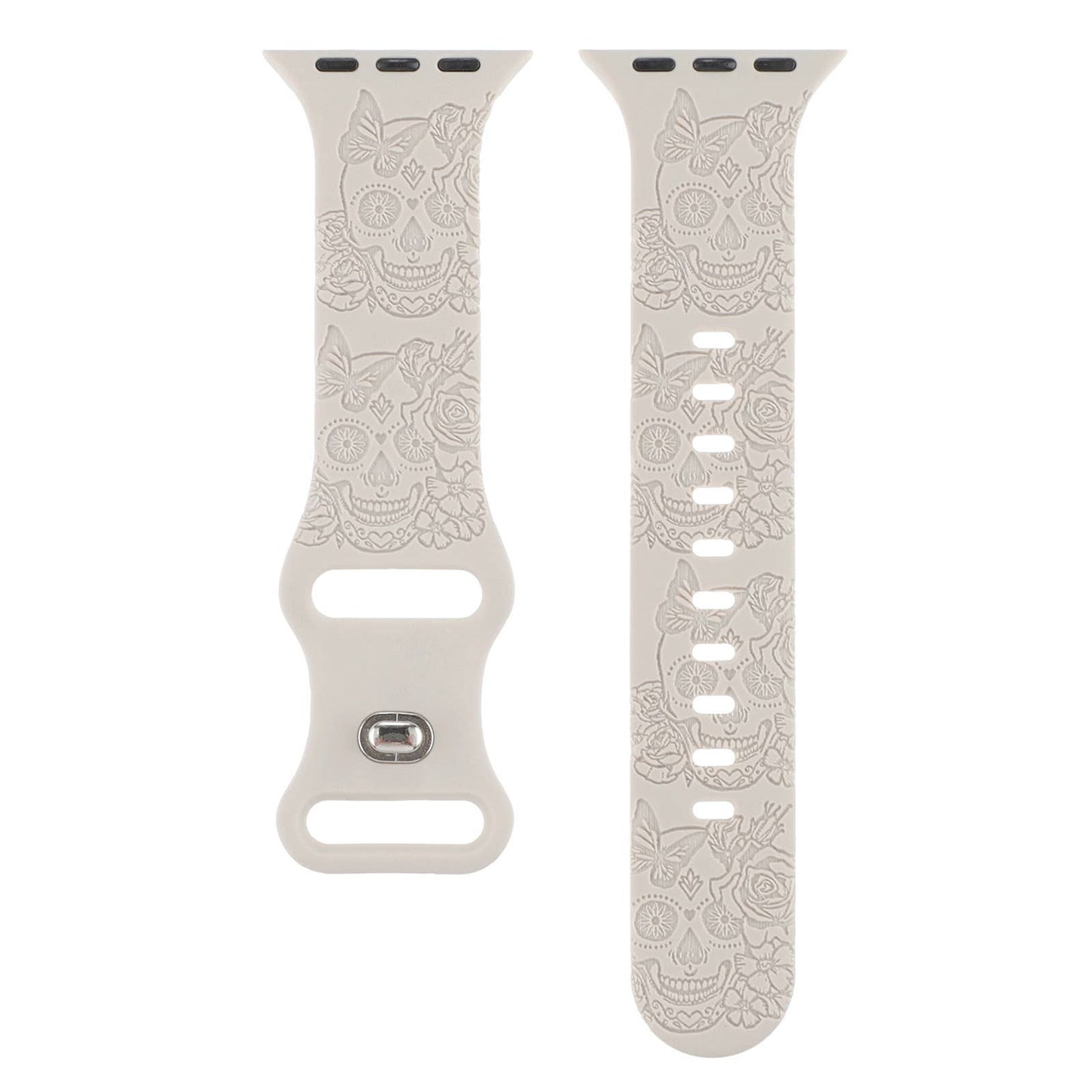 ENGRAVED CHECKERED SILICONE APPLE WATCH9-1 STRAP