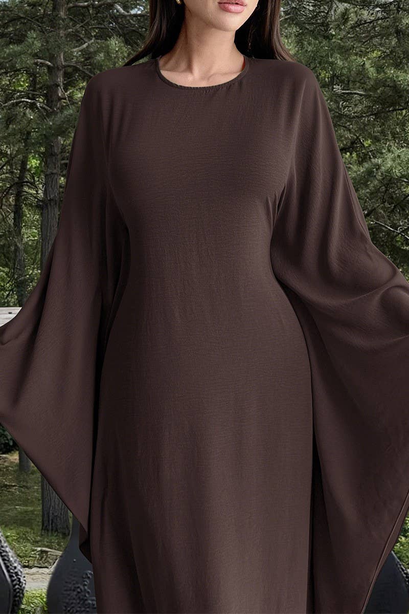 CWDMD01186_ELEGANT SOLID LONG SLEEVE EVENING DRESS