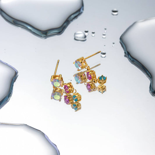 WOMEN 18K COLORED ZIRCON EARRINGS_CWAHA0908