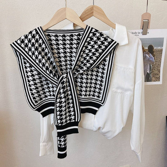 CWASC03122_STRIPED KNIT SHAWL SCARF FOR WOMEN