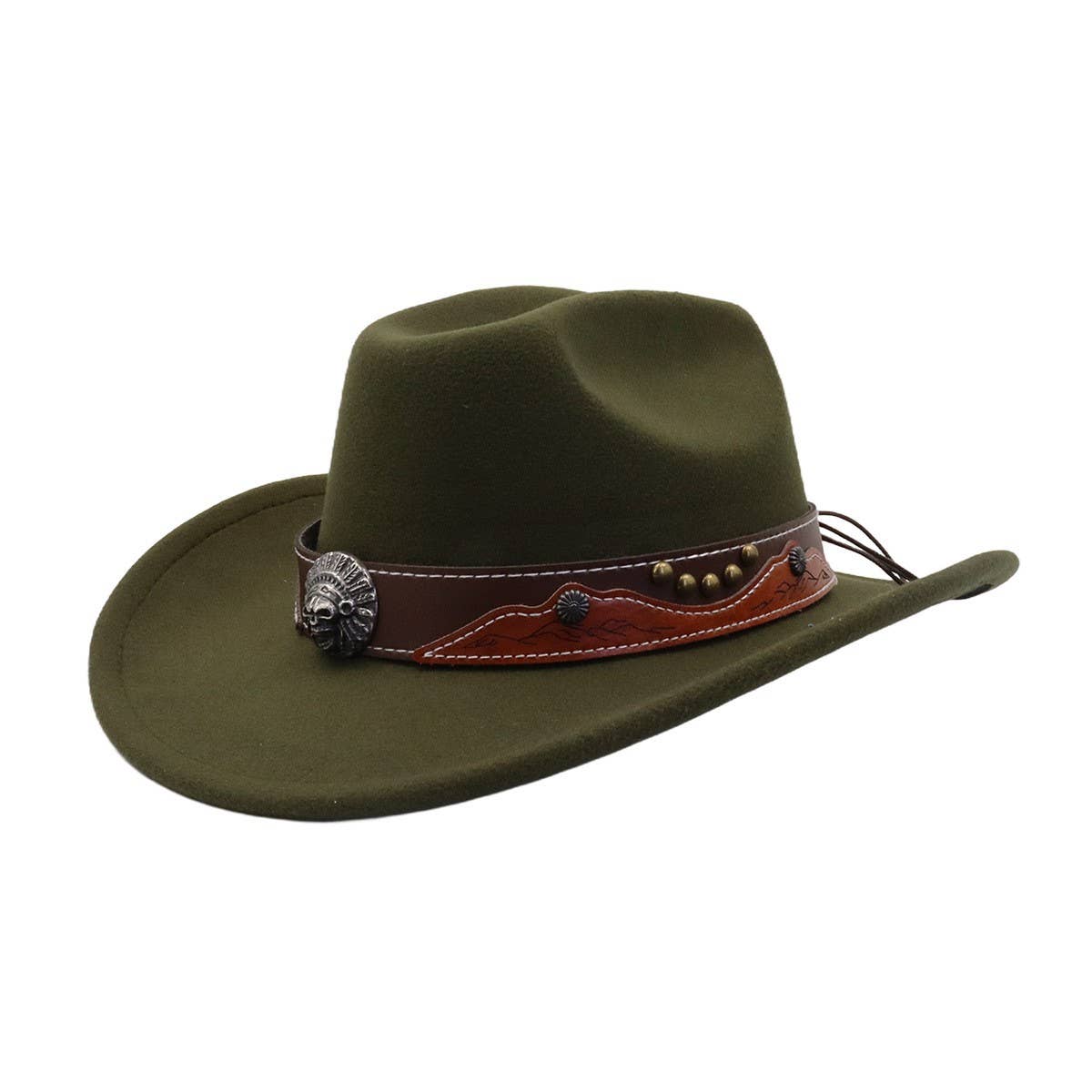 New Ethnic Style Wool Fedora Cowboy Jazz Hat_CWAH04497