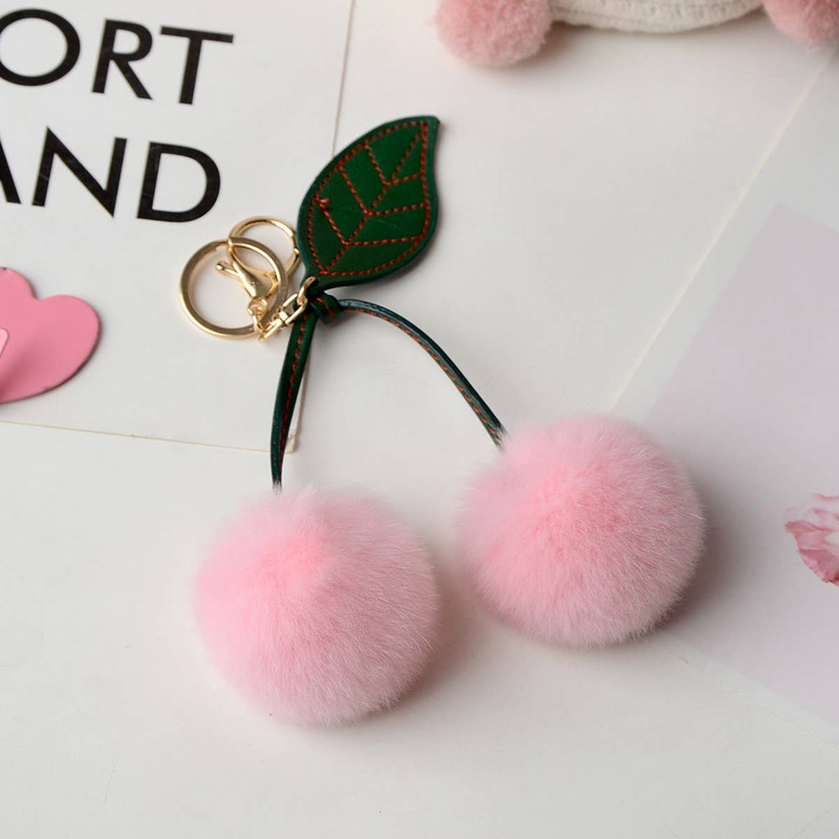 CWMM10406_CHERRY KEYCHAIN CUTE BAG CHARM PENDANT