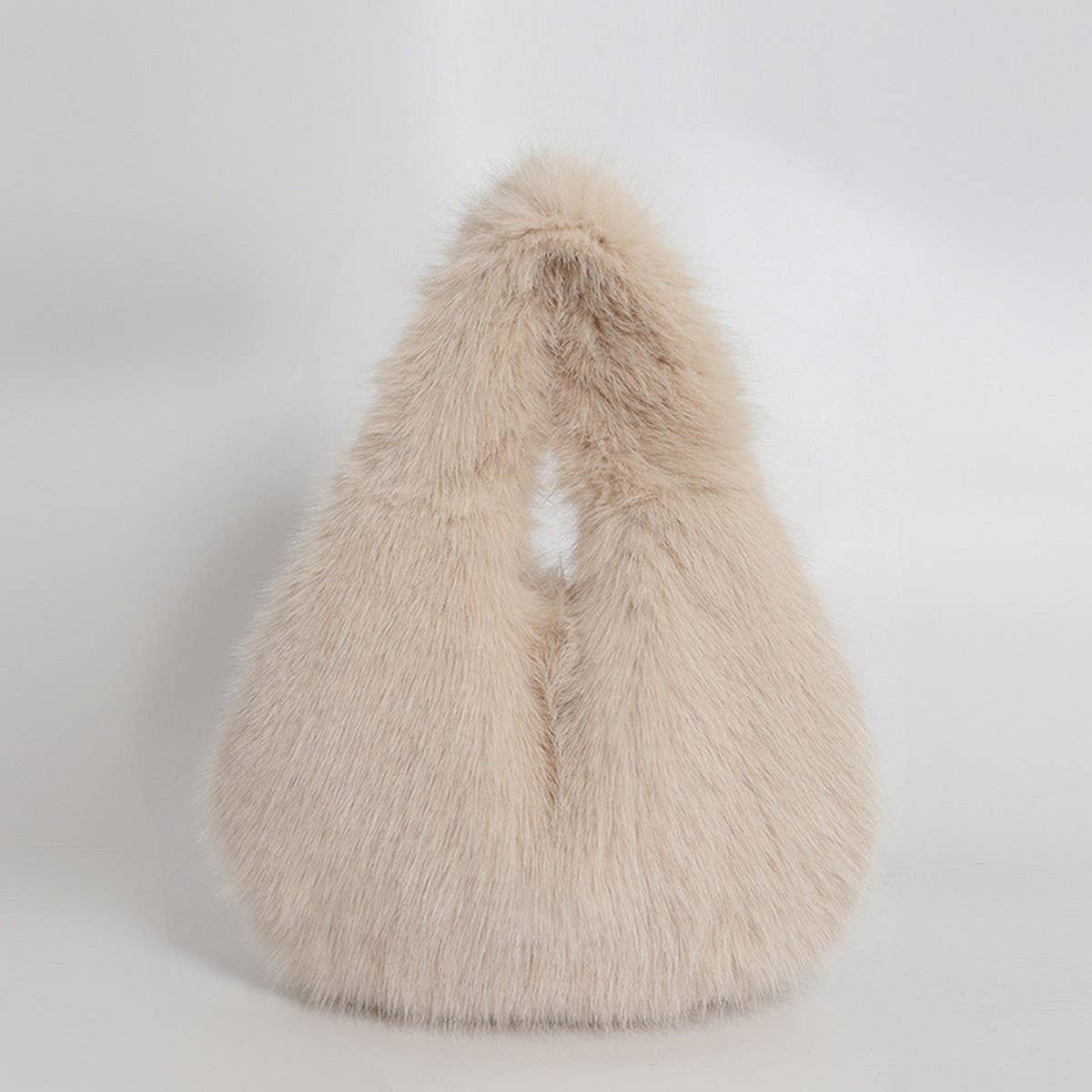 Faux Fox Fur Plush Handbag Women Large Tote_CUAB00564