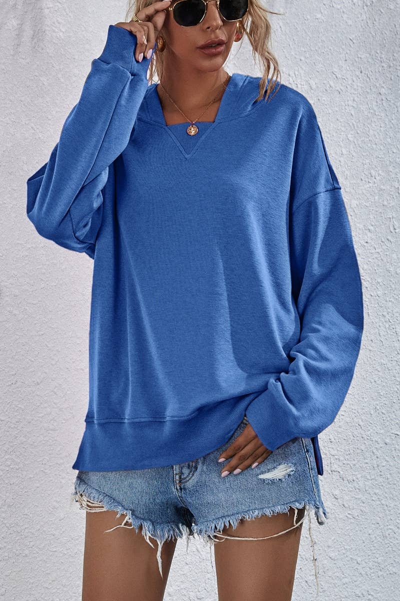 CWTBLL2619_WINTER CASUAL FLEECE LONG-SLEEVED HOODIE