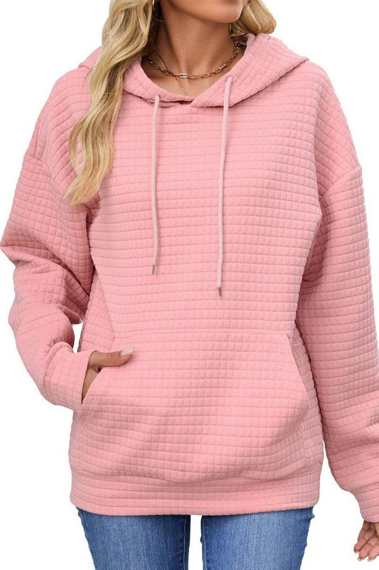 CWOHOL00659_CASUAL POCKET DRAWSTRING LONG SLEEVE HOODIE