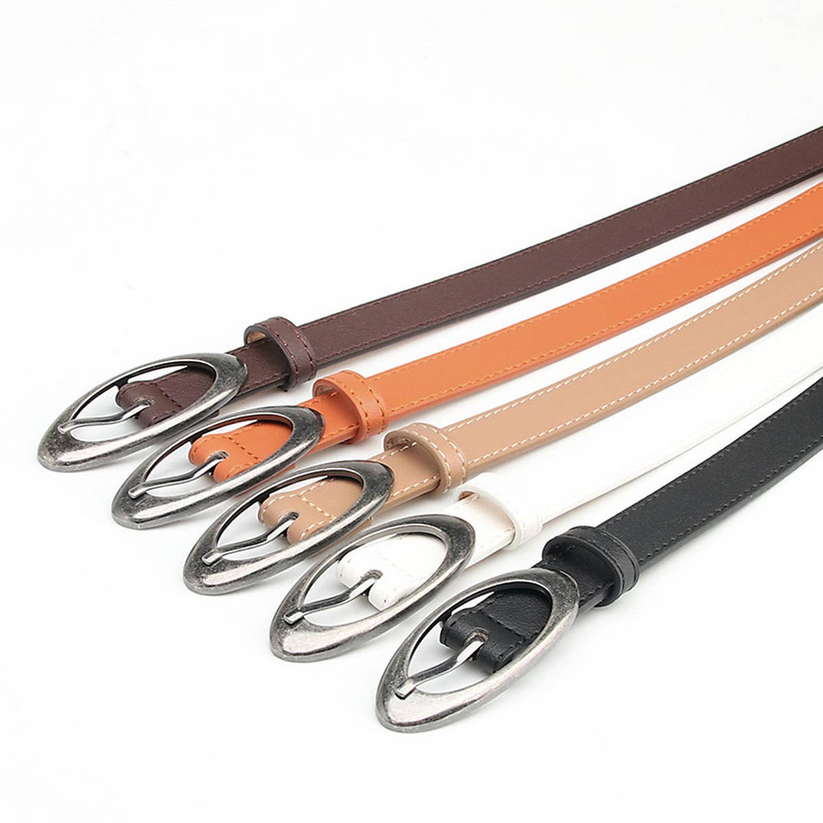 CWABE0922_ALL-MATCH OVAL ALLOY BUCKLE BELT