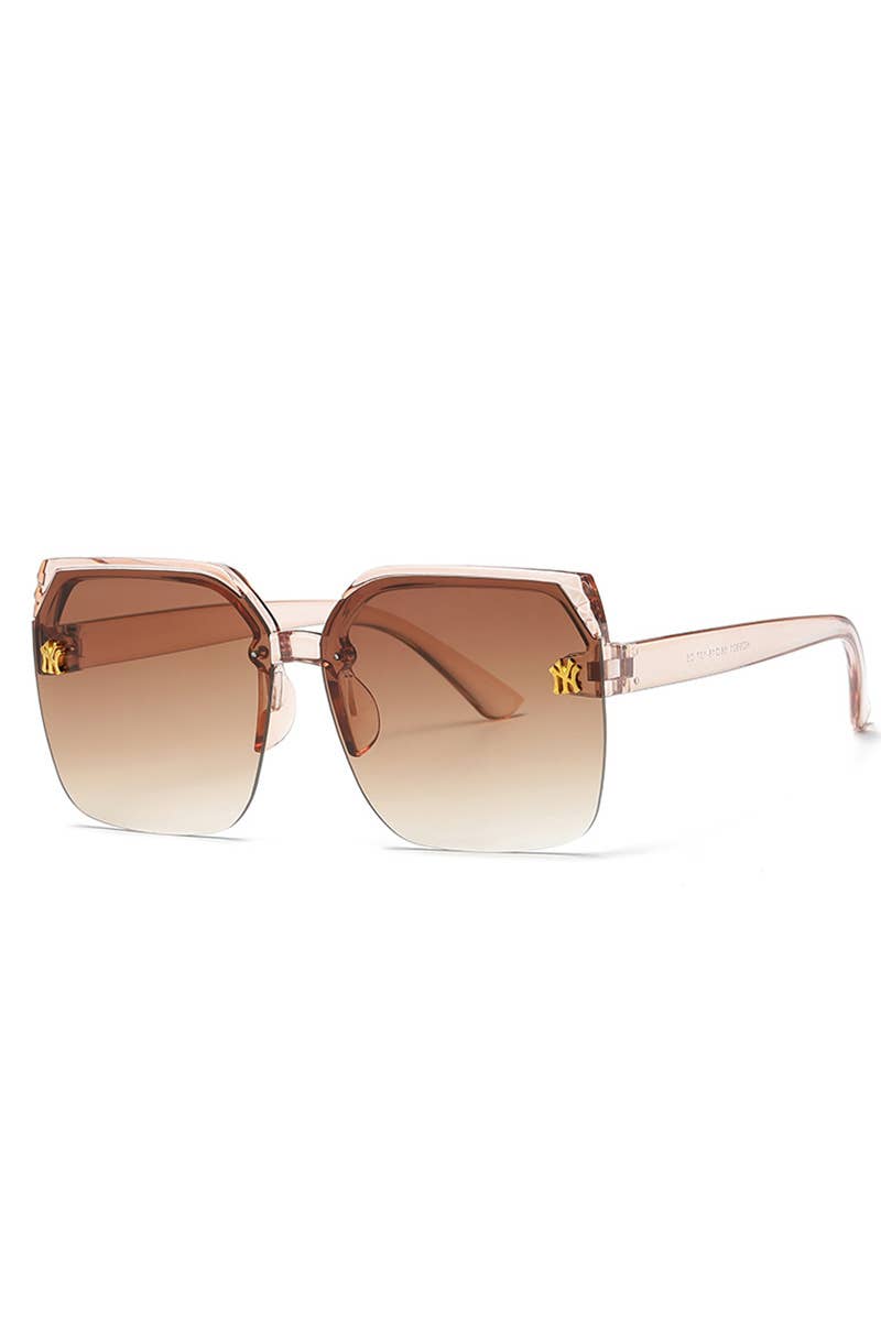 NY LOGO HALF FRAMELESS FASHION SUNGLASSES_CWASG0073