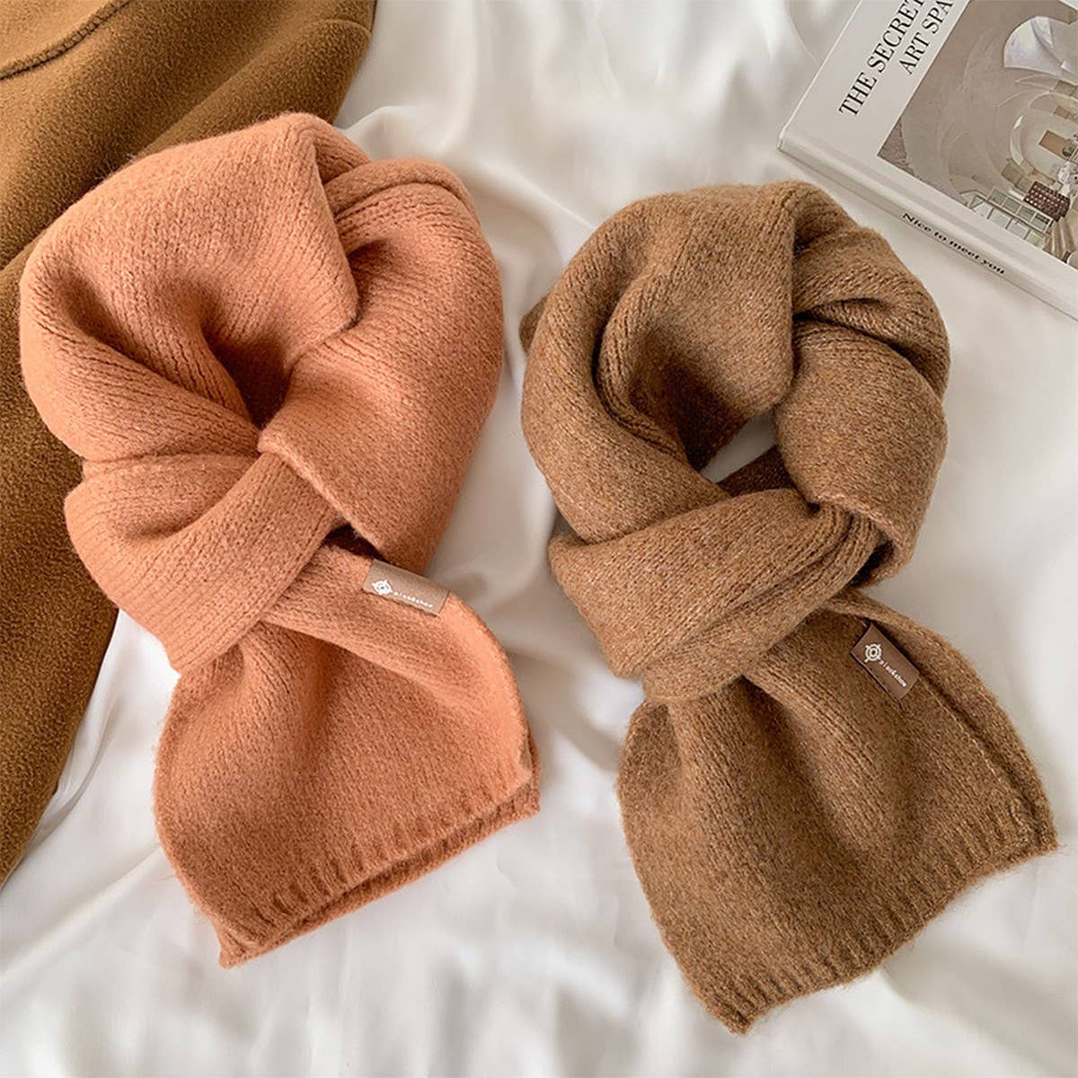 Cute Knit Scarf ? Unisex Solid Color Neck Warmer