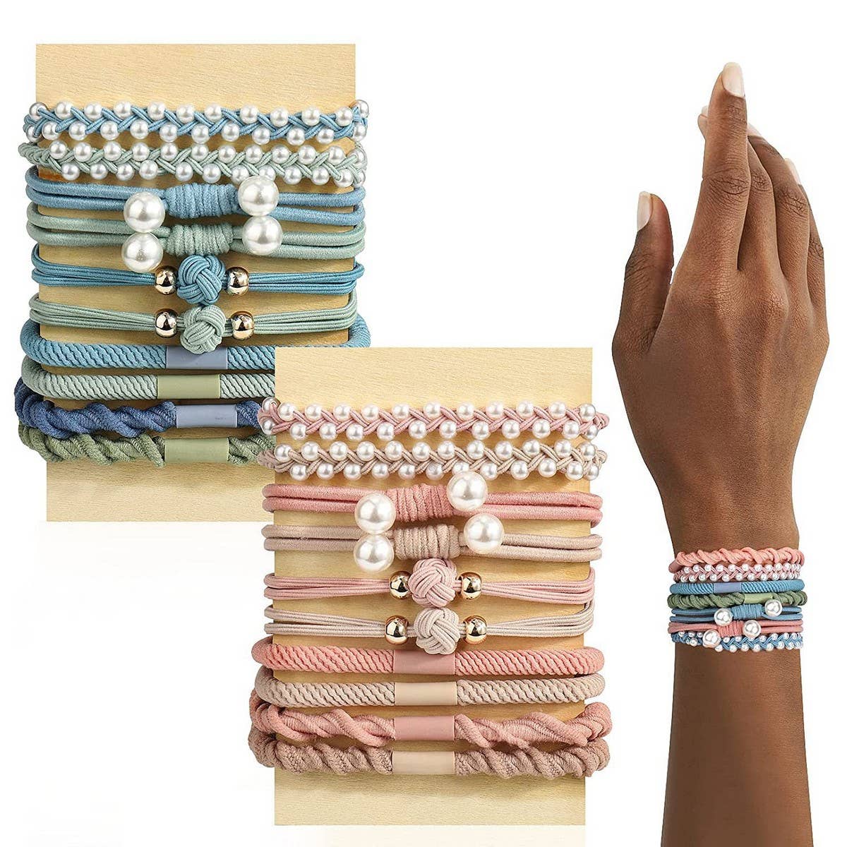 PEARL BRAIDED BOHEMIANHAIR SCRUNCHIES_CWAHA2709