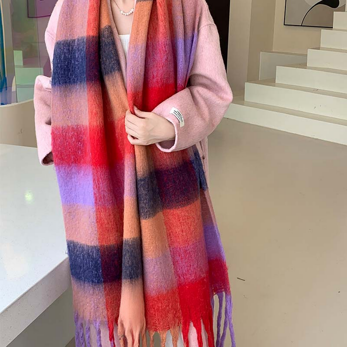Plush AC Scarf ??Thick Soft Winter Wrap_CWASC2701