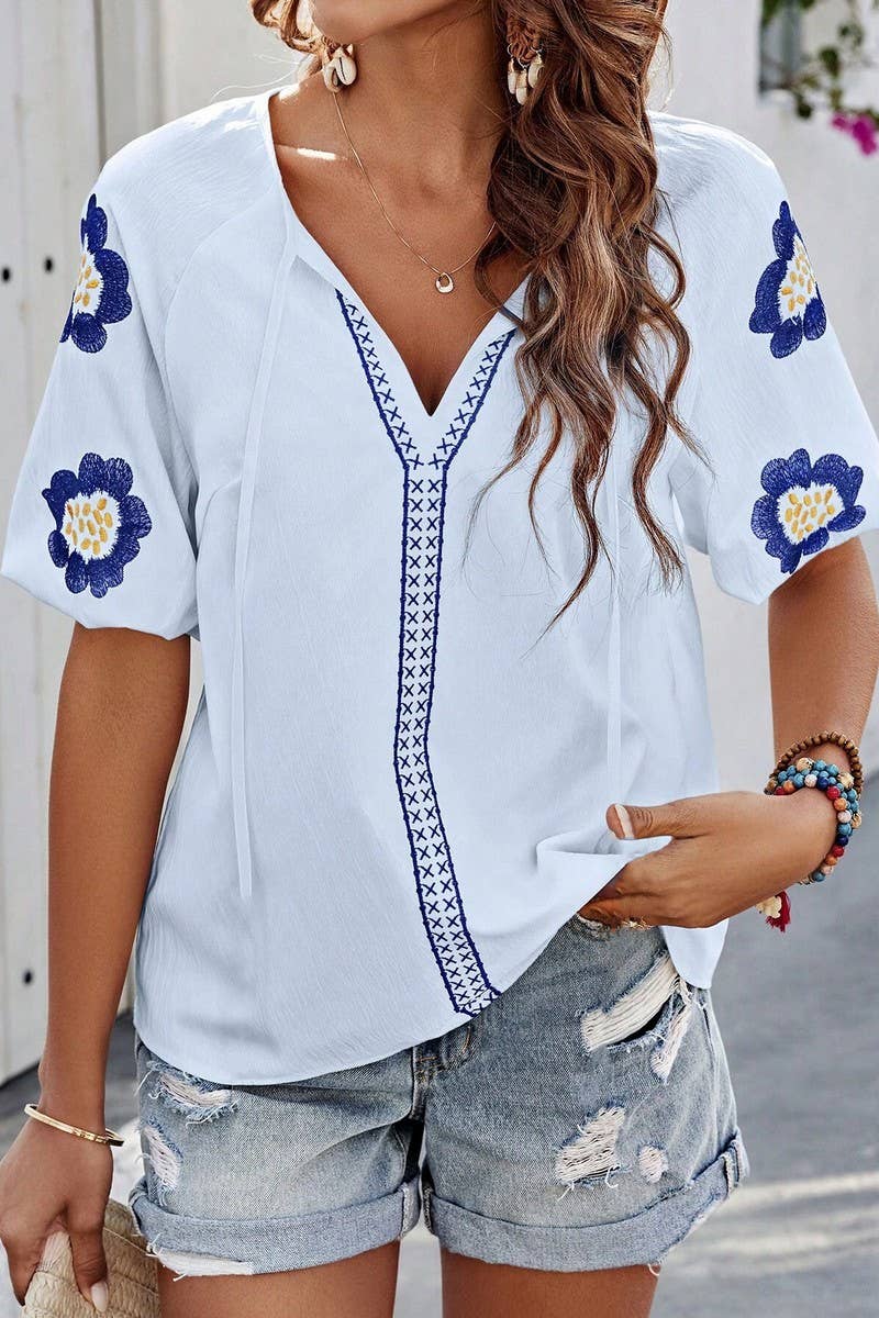 CWTSTS0678_SPRING AND AUTUMN DESIGN V-NECK LOOSE SHIRT