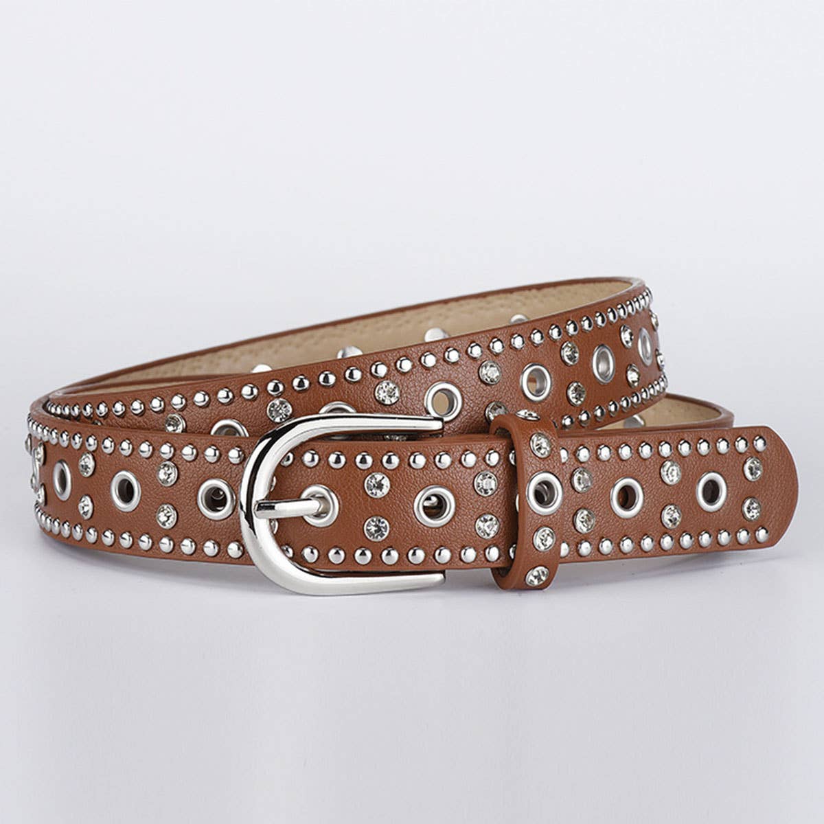 Double-row claw punk-style alloy buckle belt