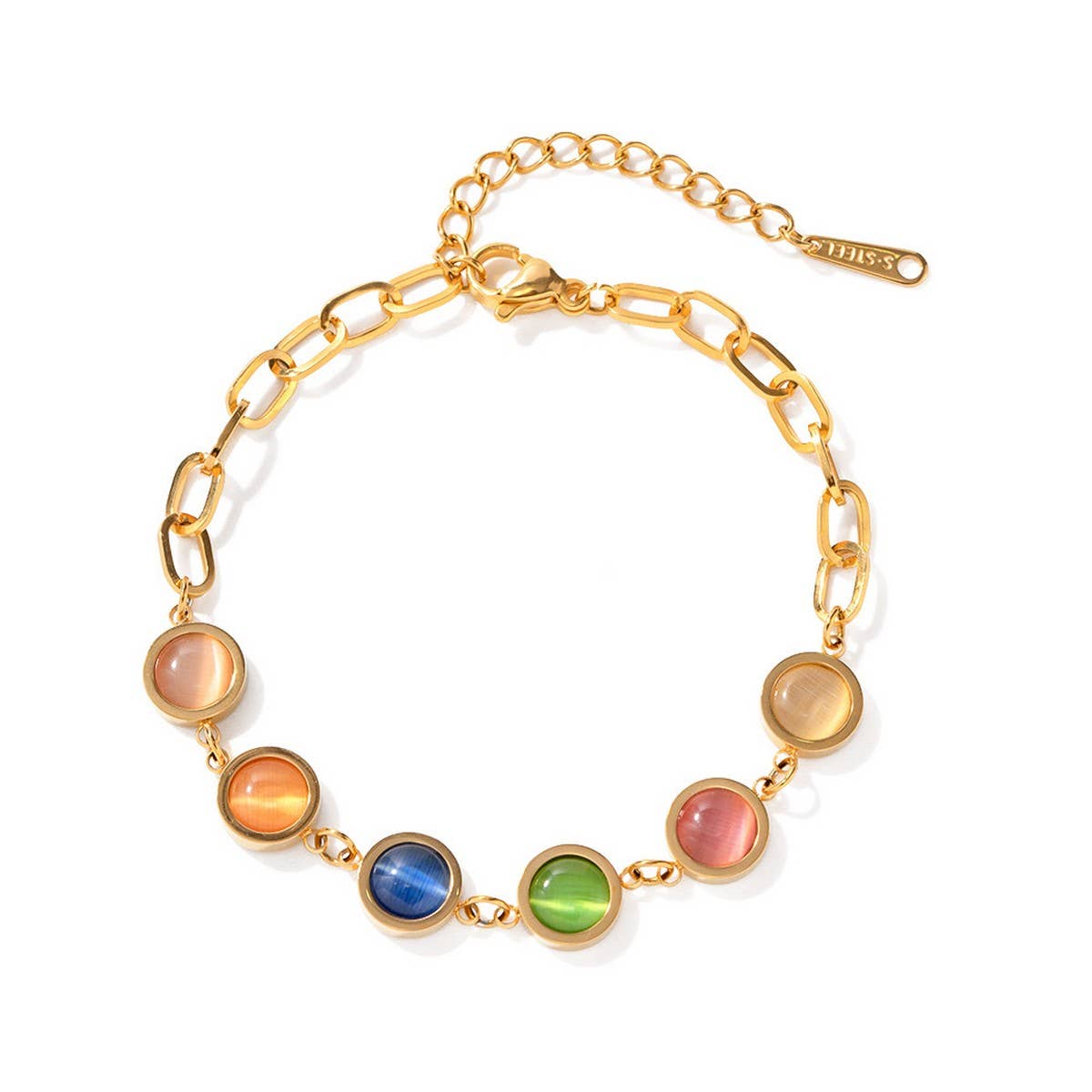 FASHION NATURAL STONE FANTASY CAT'S EYE BRACELET_CWAJE1901